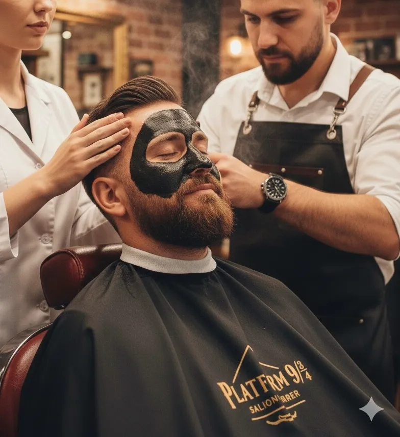 ⭐ Servicio VIP: Corte + Asesoría Personalizada + Barba con Toallas Calientes + Cejas + Skin Care + Masaje de Restauración Capilar