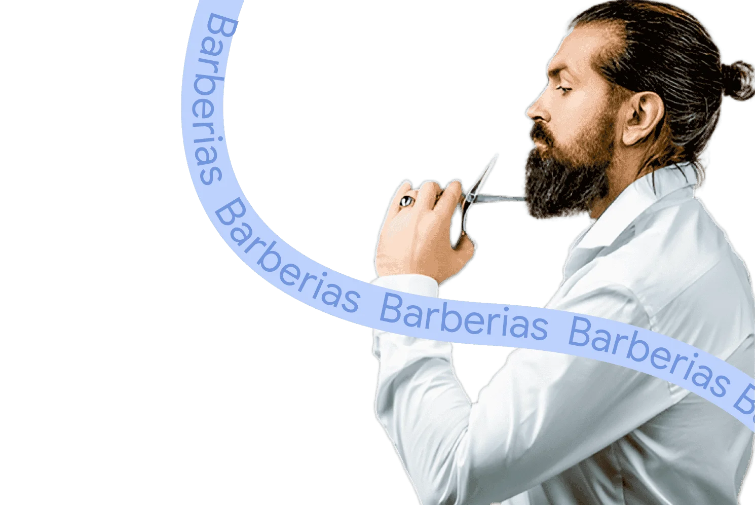 Barbero profesional preparado para cortar el cabello en barbería gestionada con Weibook