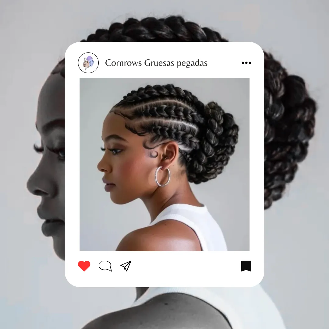 Cornrows Gruesas Pegadas  - Imagen 1