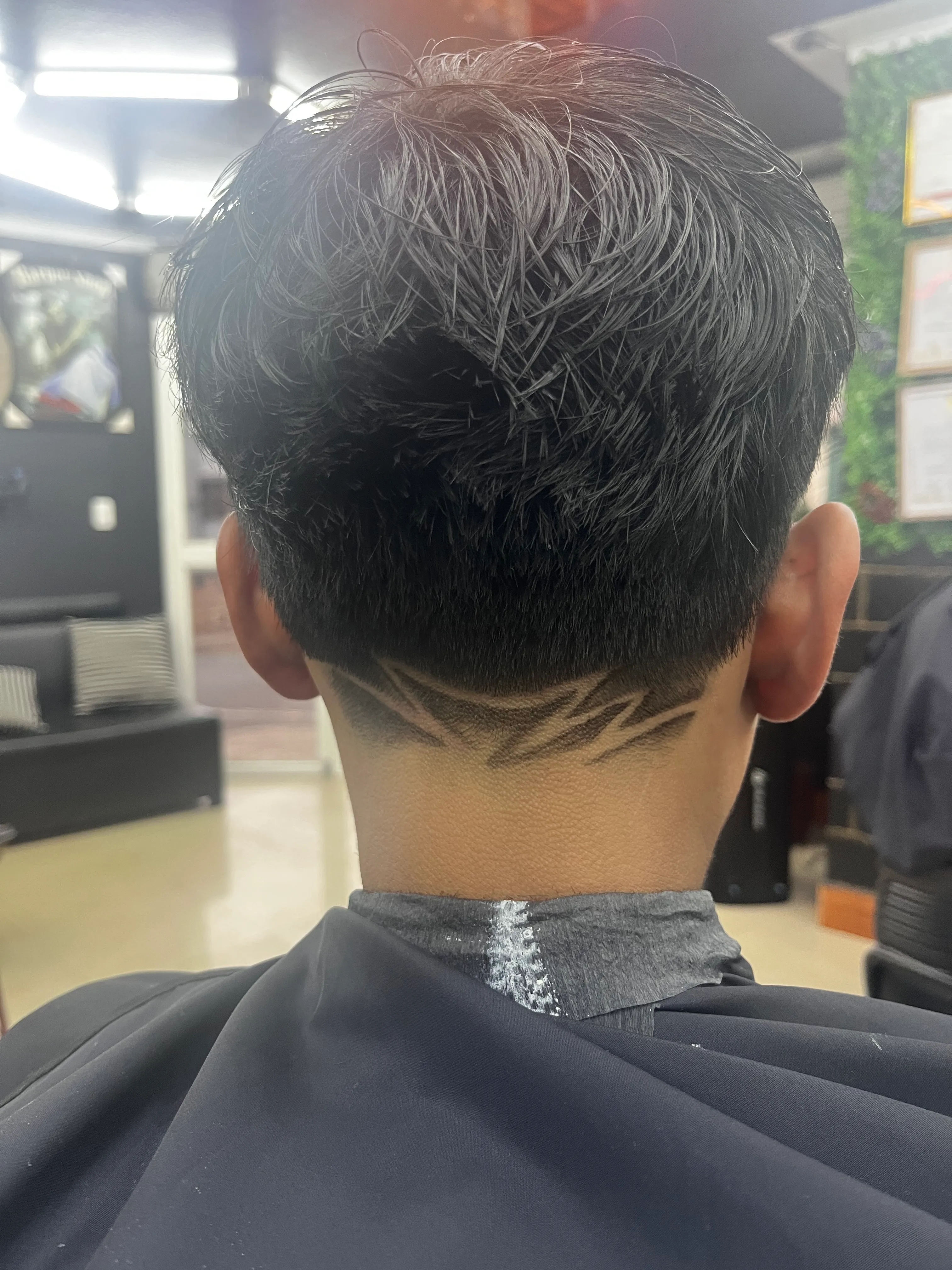 fade + diseño + mascarilla puntos negros+ bebida