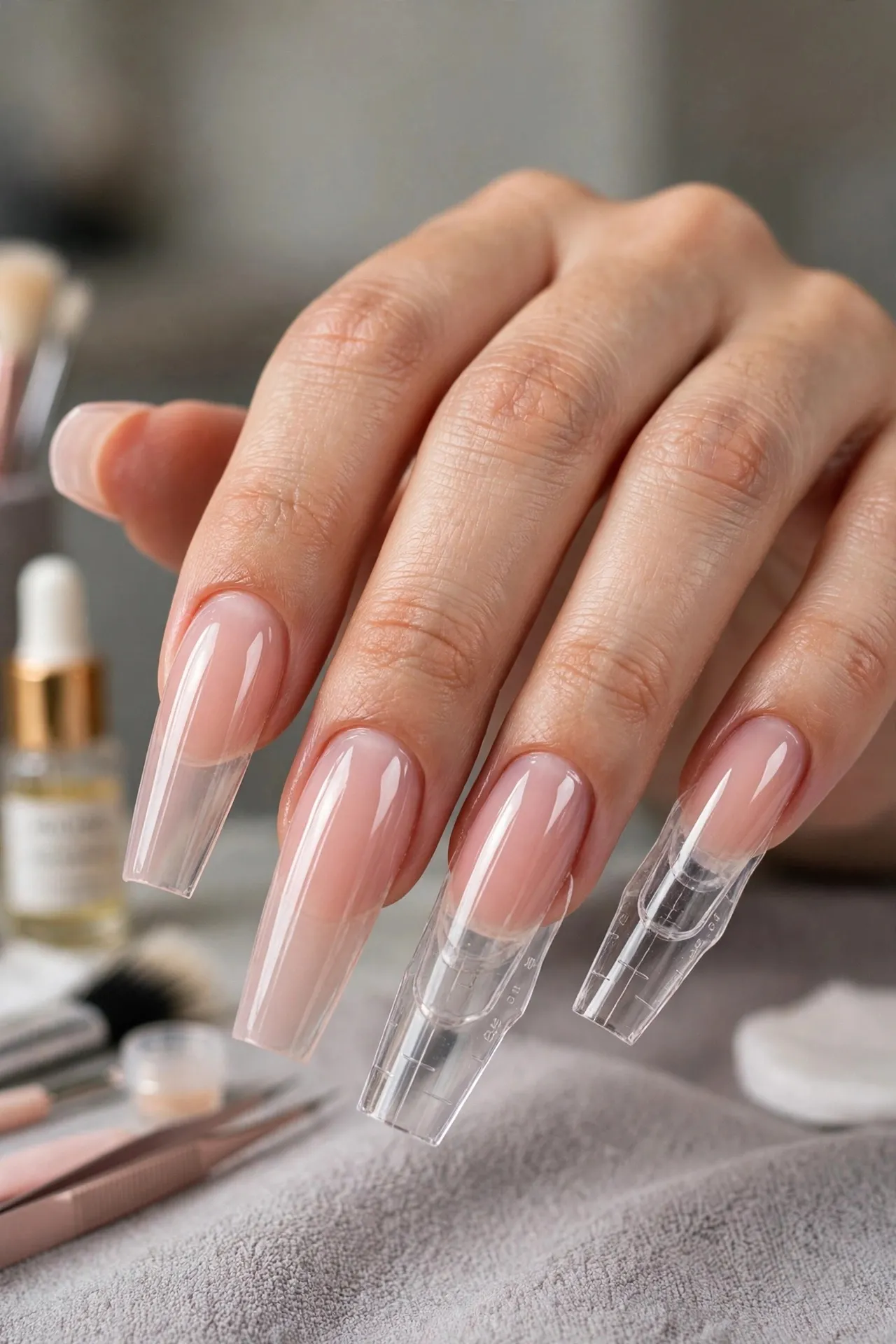 Uñas Poligel con tip