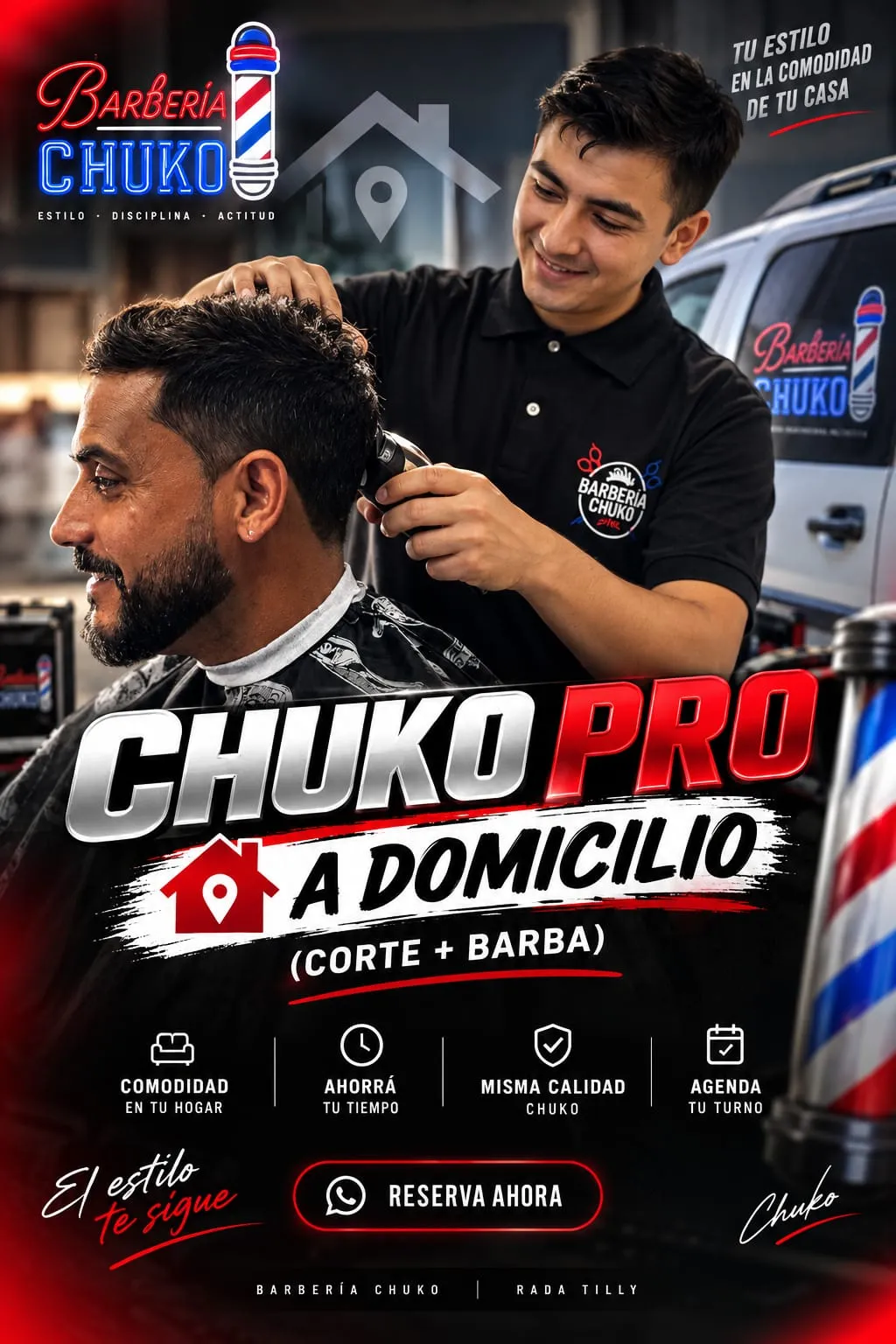 (A DOMICILIO) Corte+Barba = Chuko Pro.