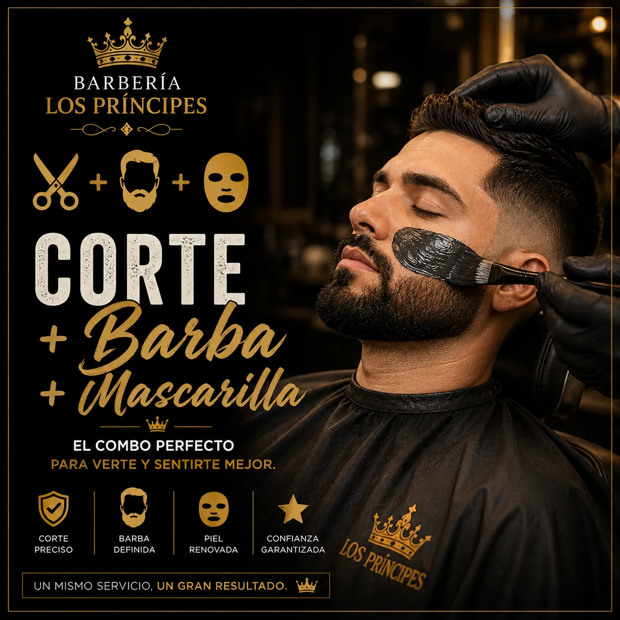 💈 Corte + Barba + Mascarilla