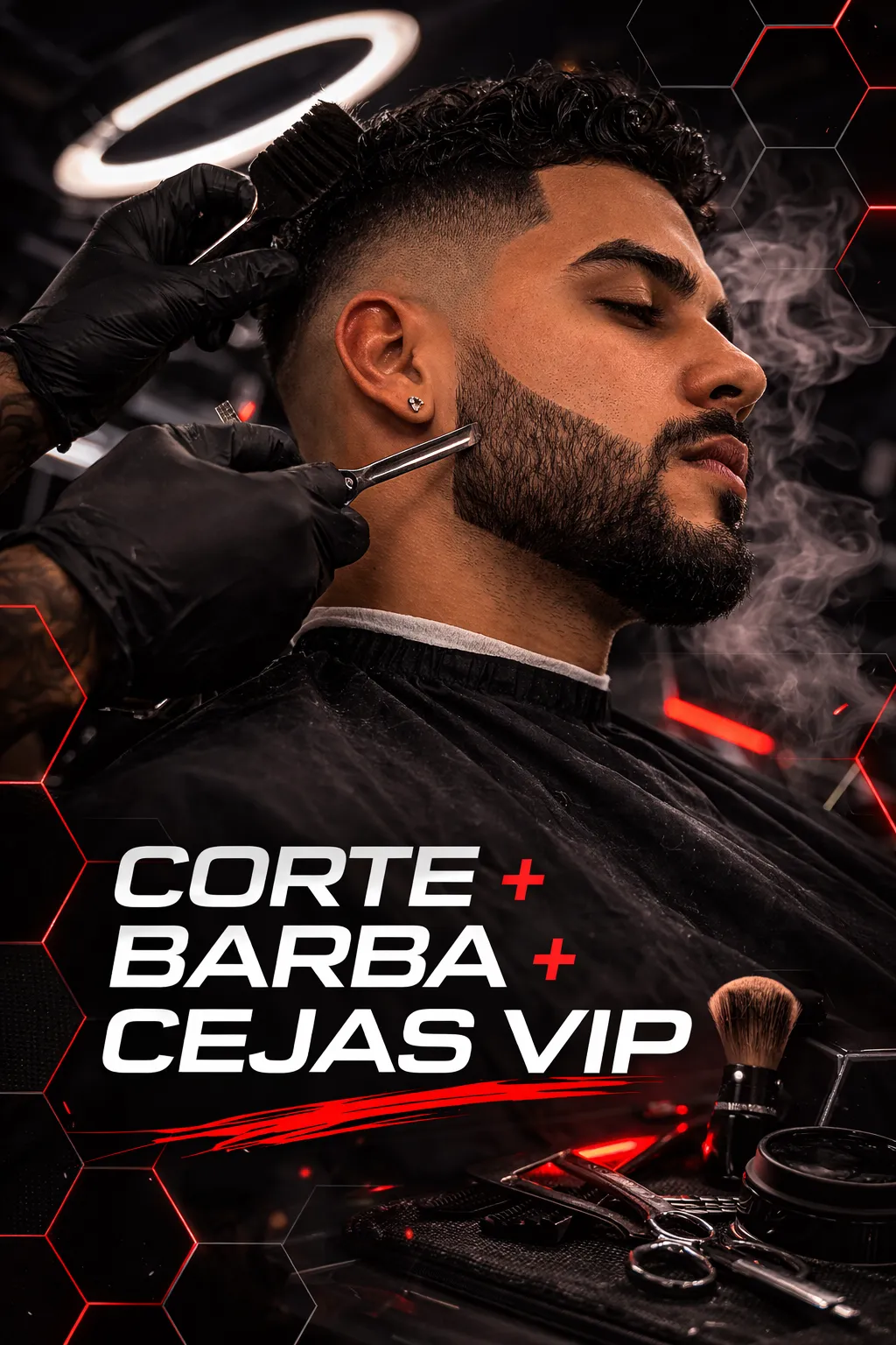 SERVICIO VIP (Corte de cabello degrade o fade, cejas y barba )