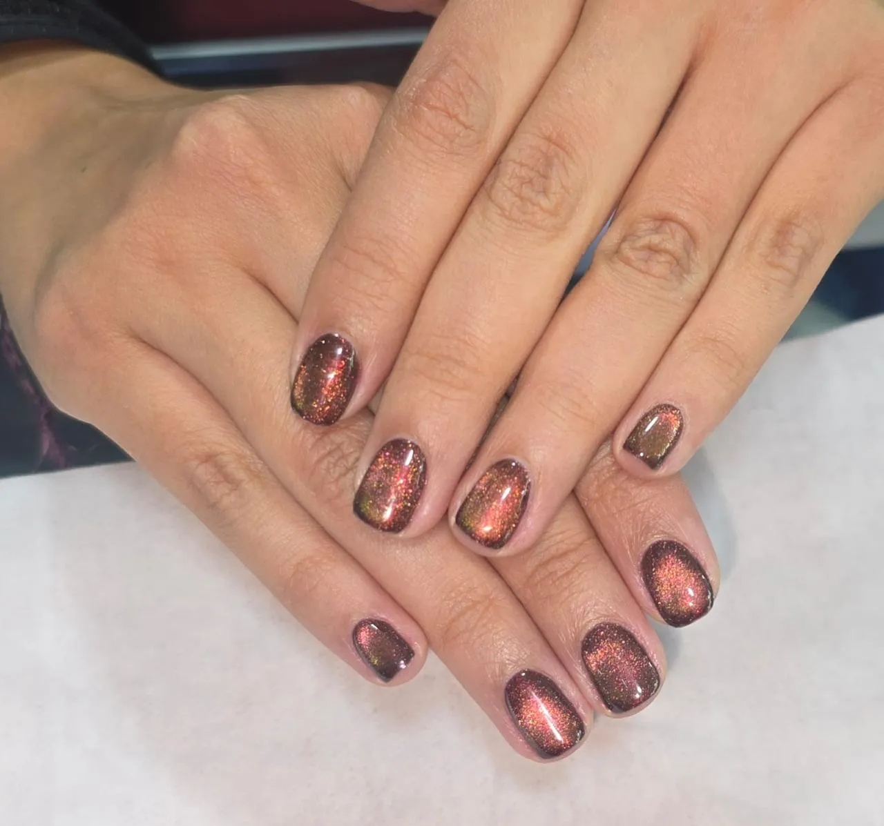 Manicure Semi + Efecto ojo de gato o aur - 3