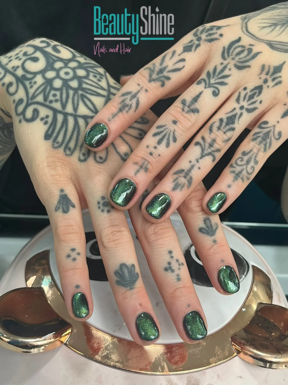 Manicure Semi + Efecto ojo de gato o aur - 2