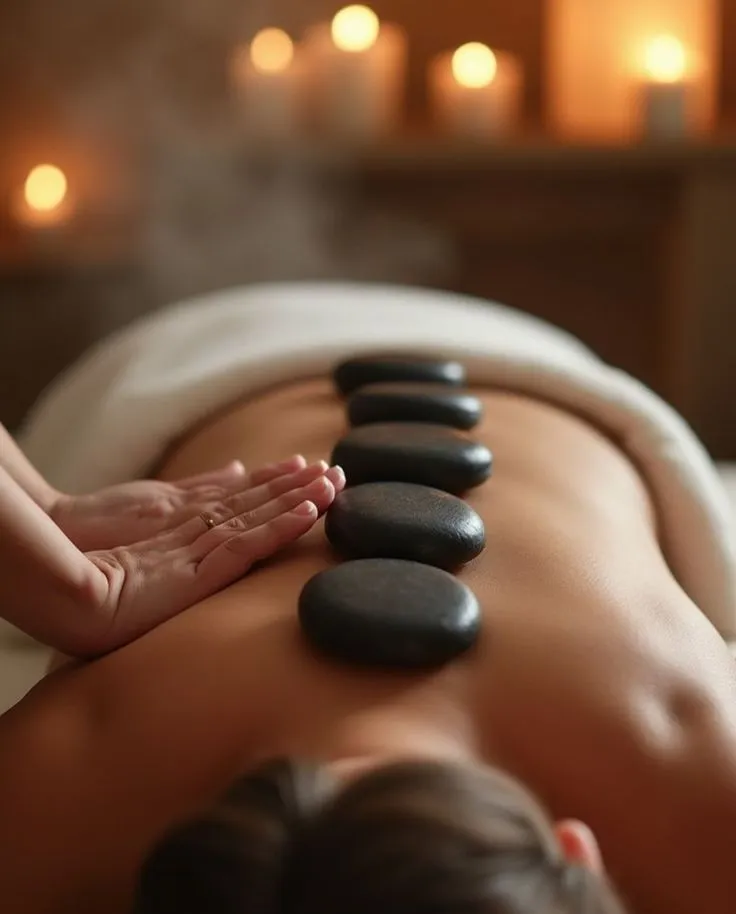 MASAJE RELAJANTE CON PIEDRAS CALIENTES