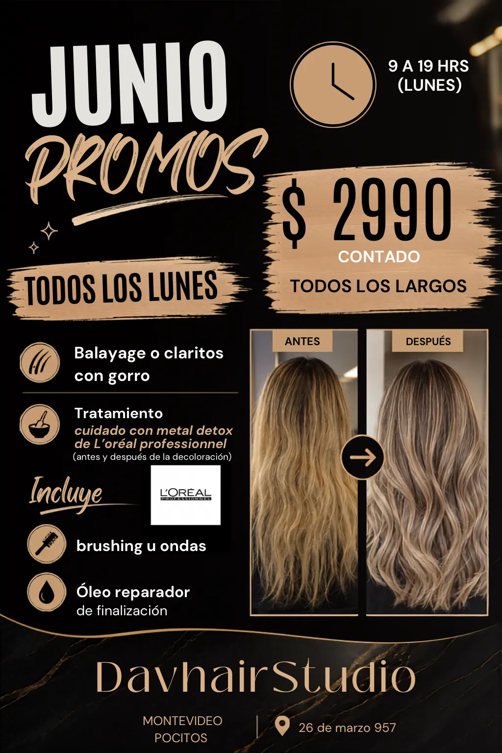 Promoción de balayage o mechas con gorro