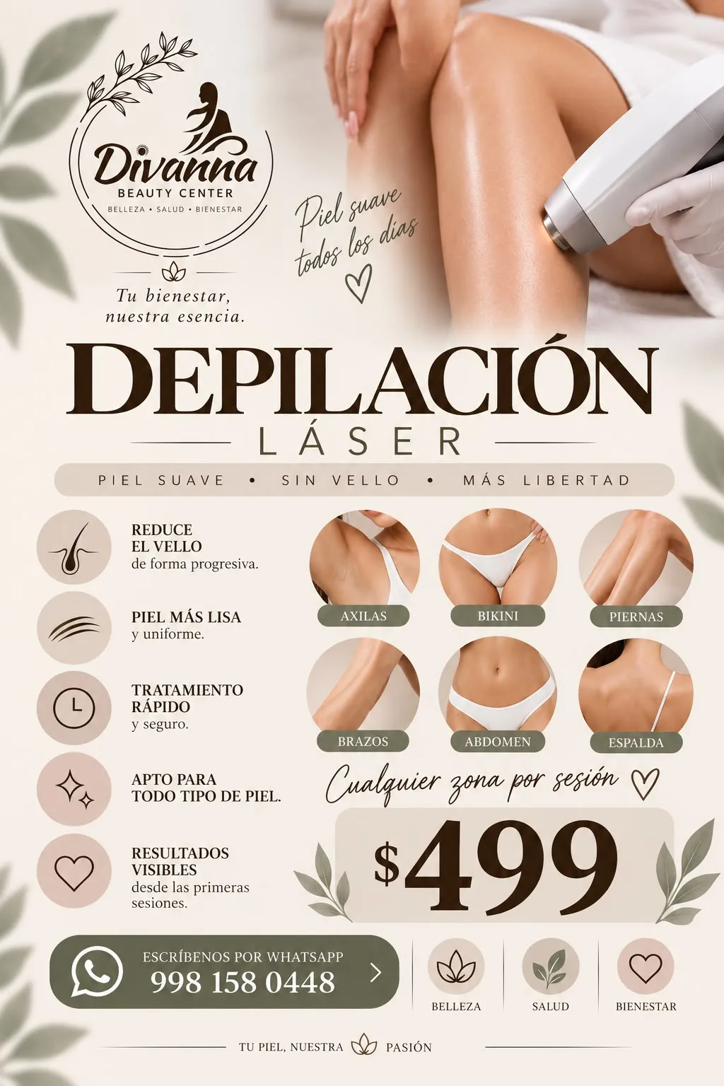 Depilacion Laser Tridiodo por Sesion