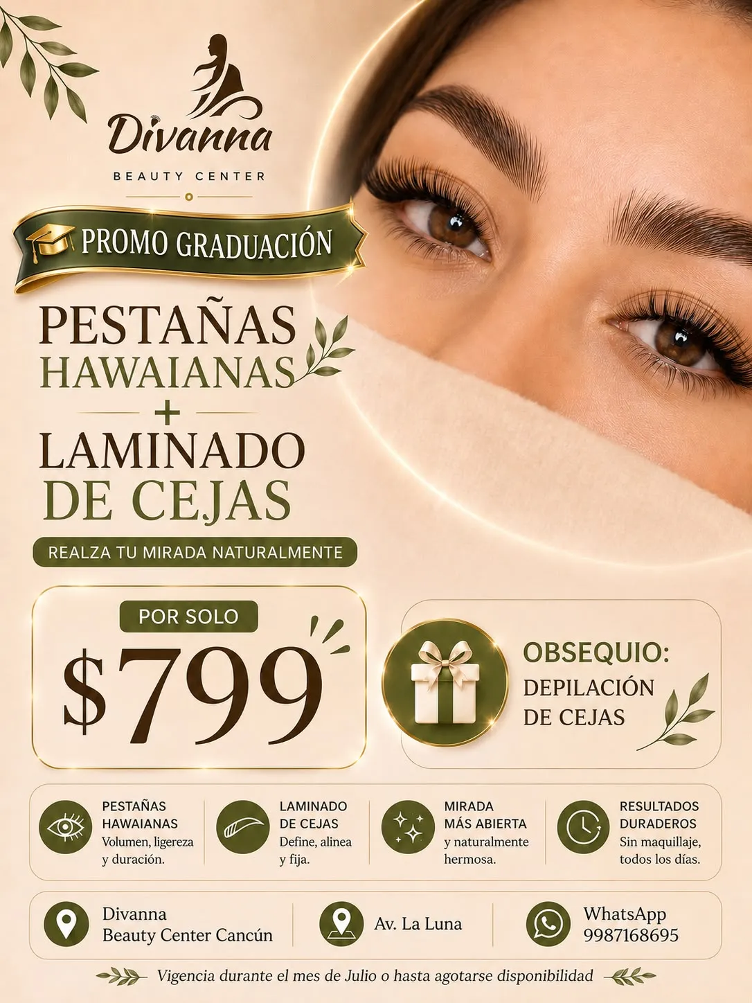 Laminado de Cejas + Pestañas Hawaianas