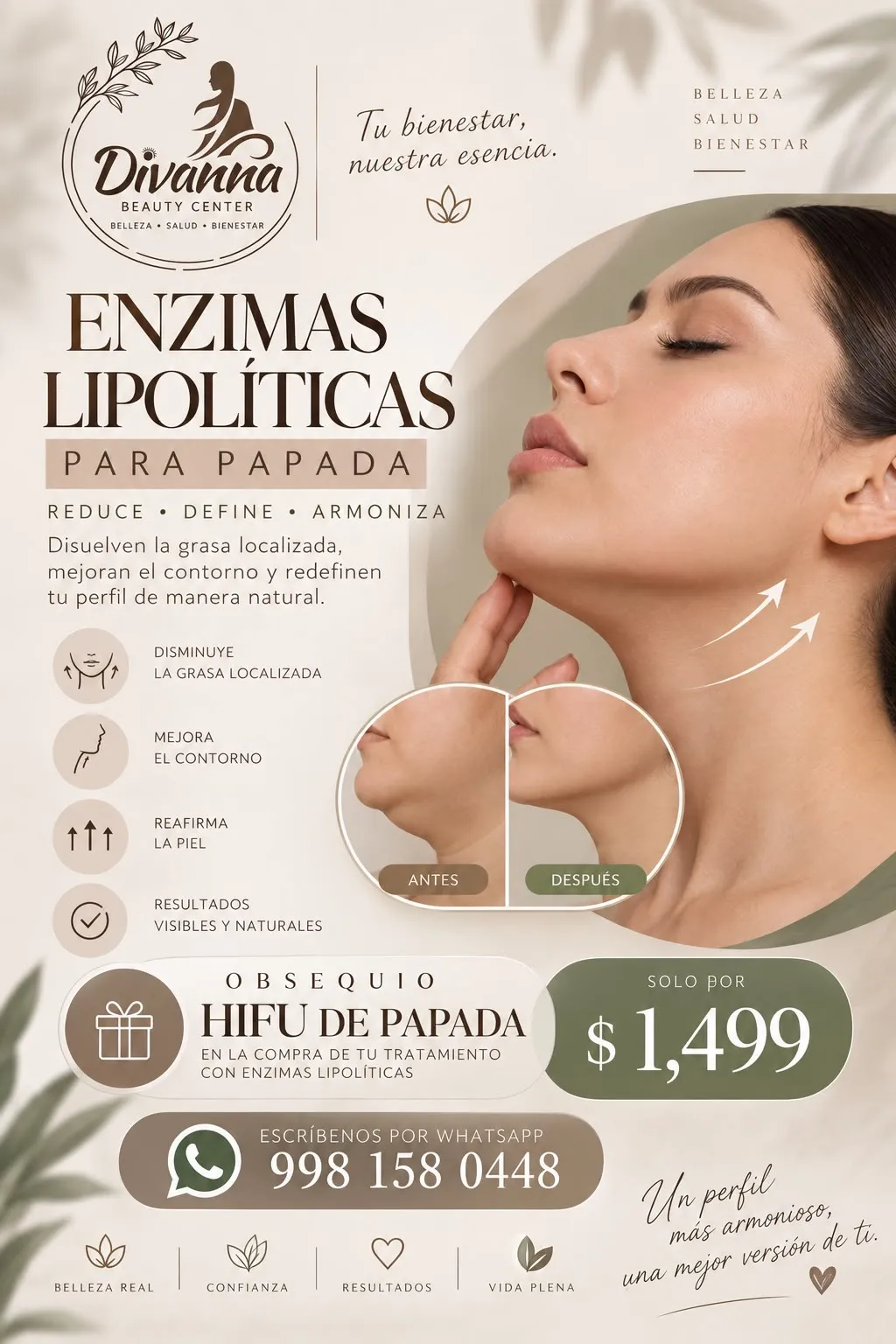 Enzimas Lipolíticas para Papada + Hifu