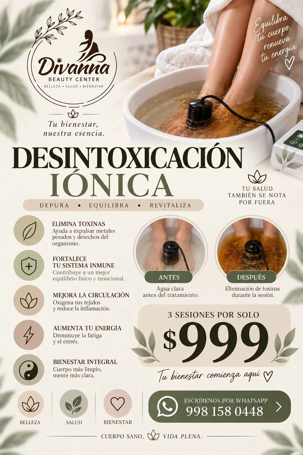 Desintoxicación Iónica 3 Sesiones