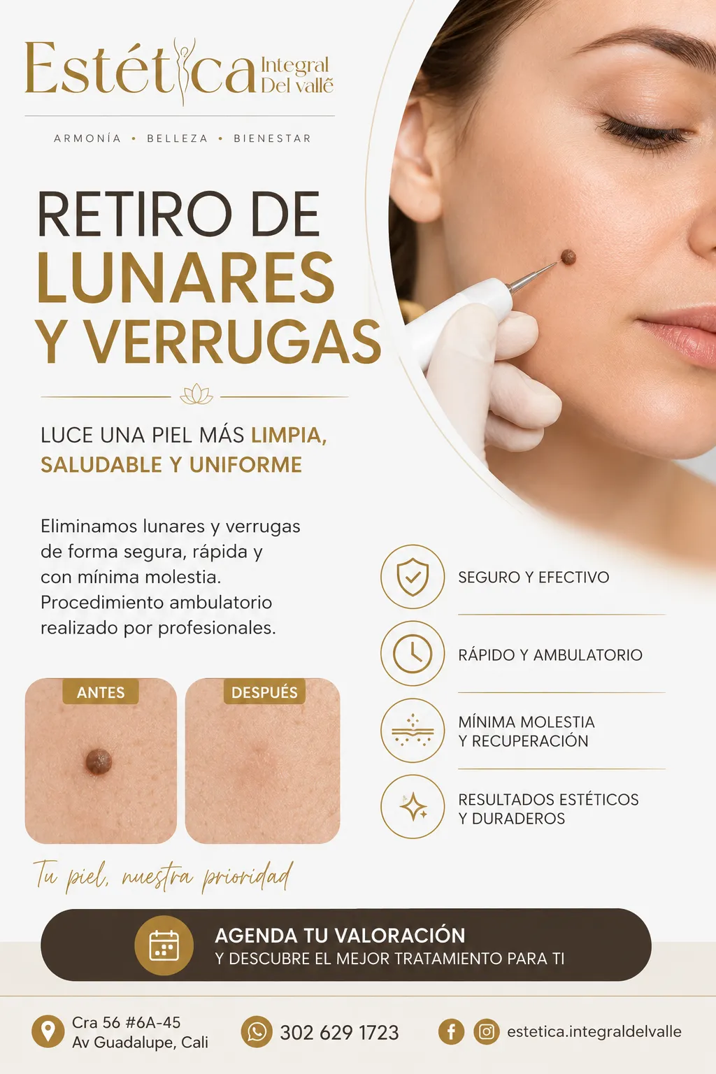 ELIMINACIÓN DE LUNARES O VERRUGAS LÁSER
