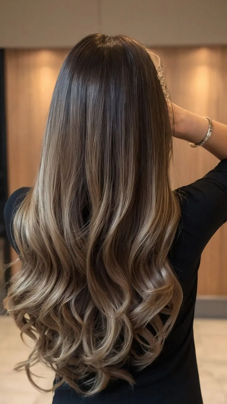Peinado suelto en cabello largo