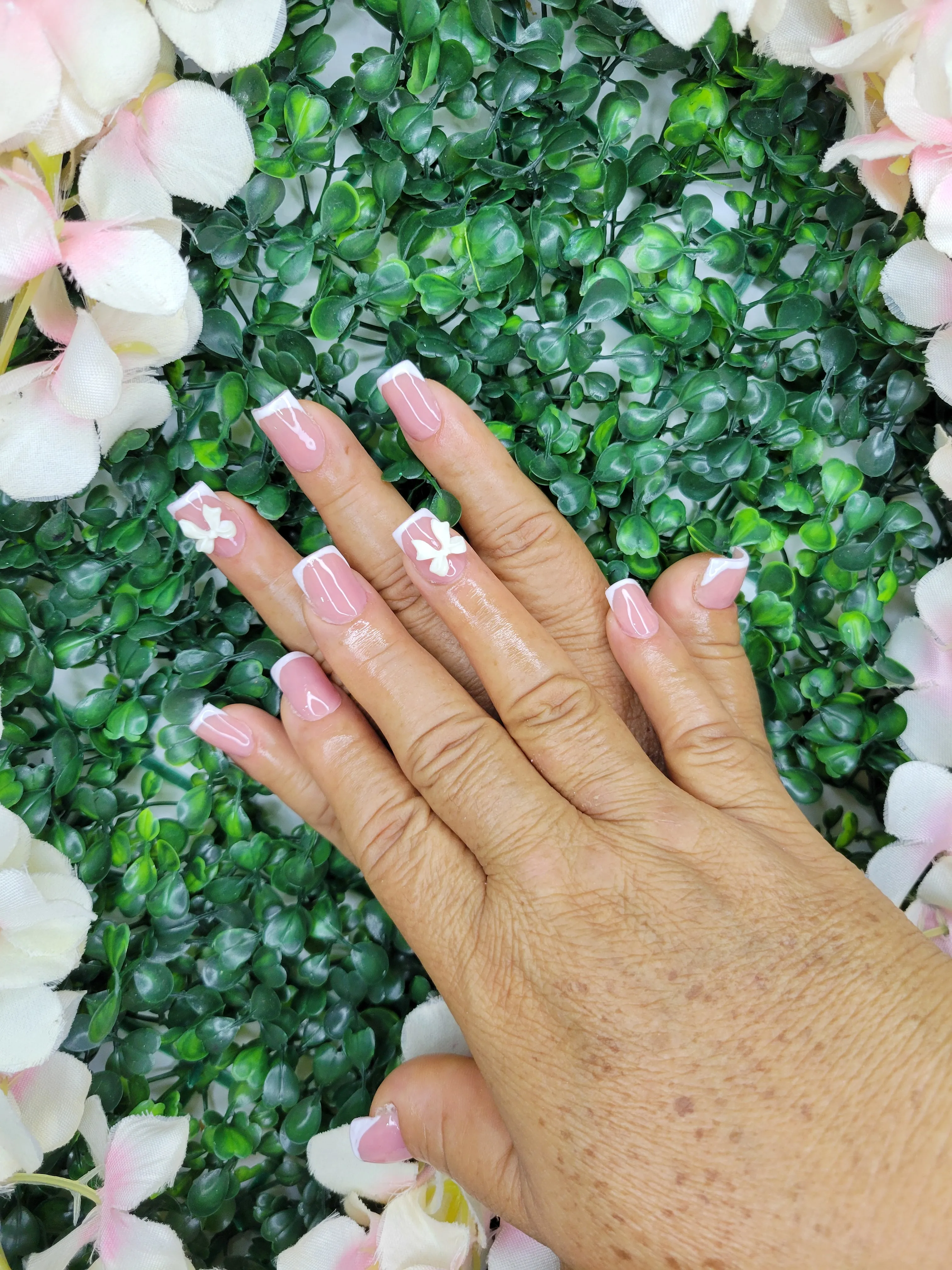 uñas acrílicas francés, largo 1 y 2