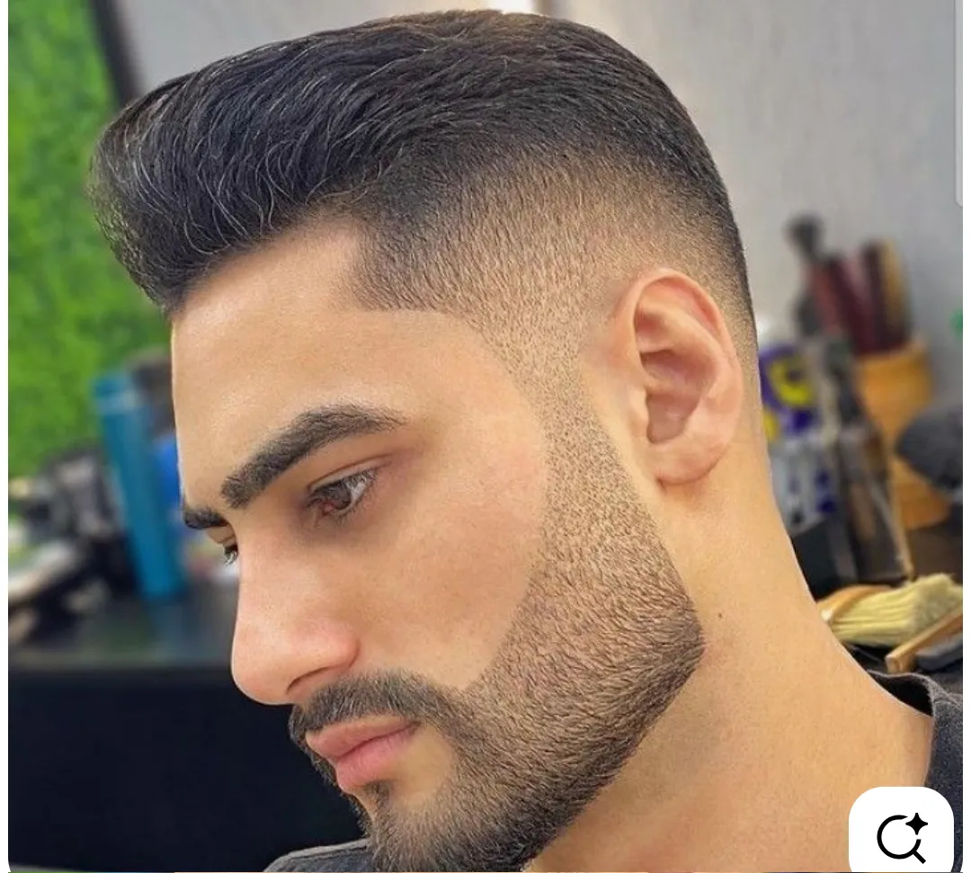 peinado con perfilacion de barba