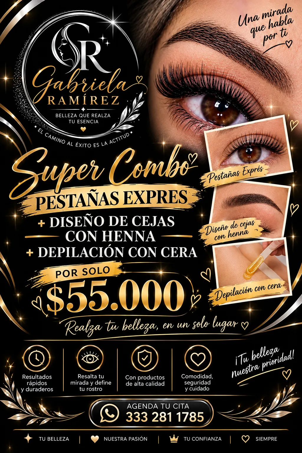 súper combo cejas+ pestañas