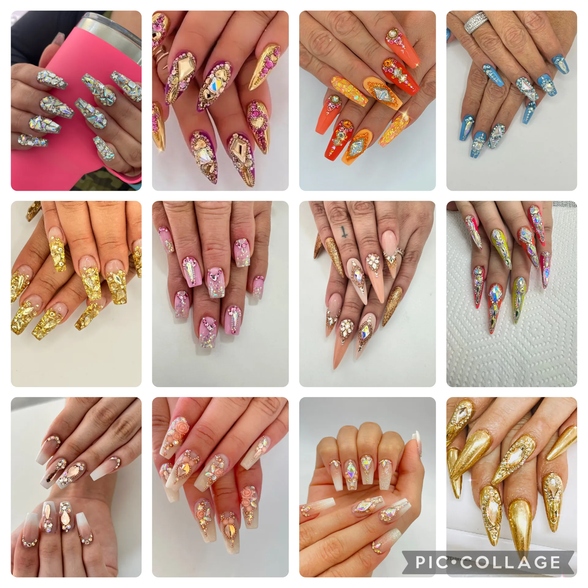 Diseños con cristales para manos y pies