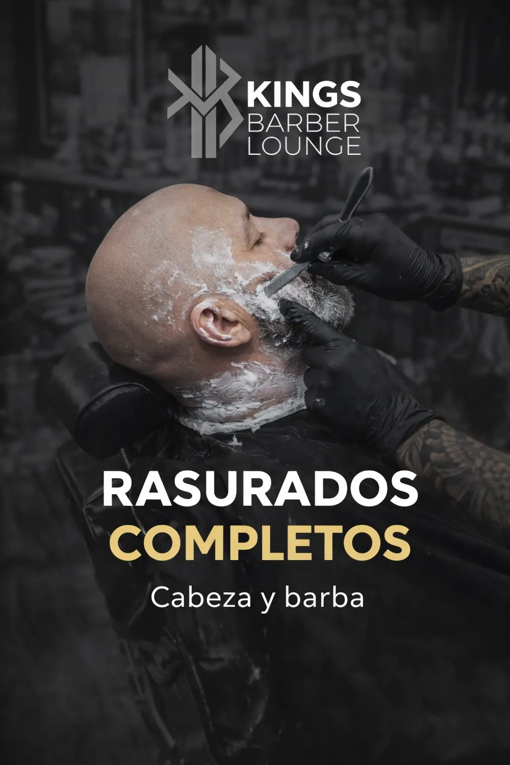 Corte de cabello rasurado completo con barba