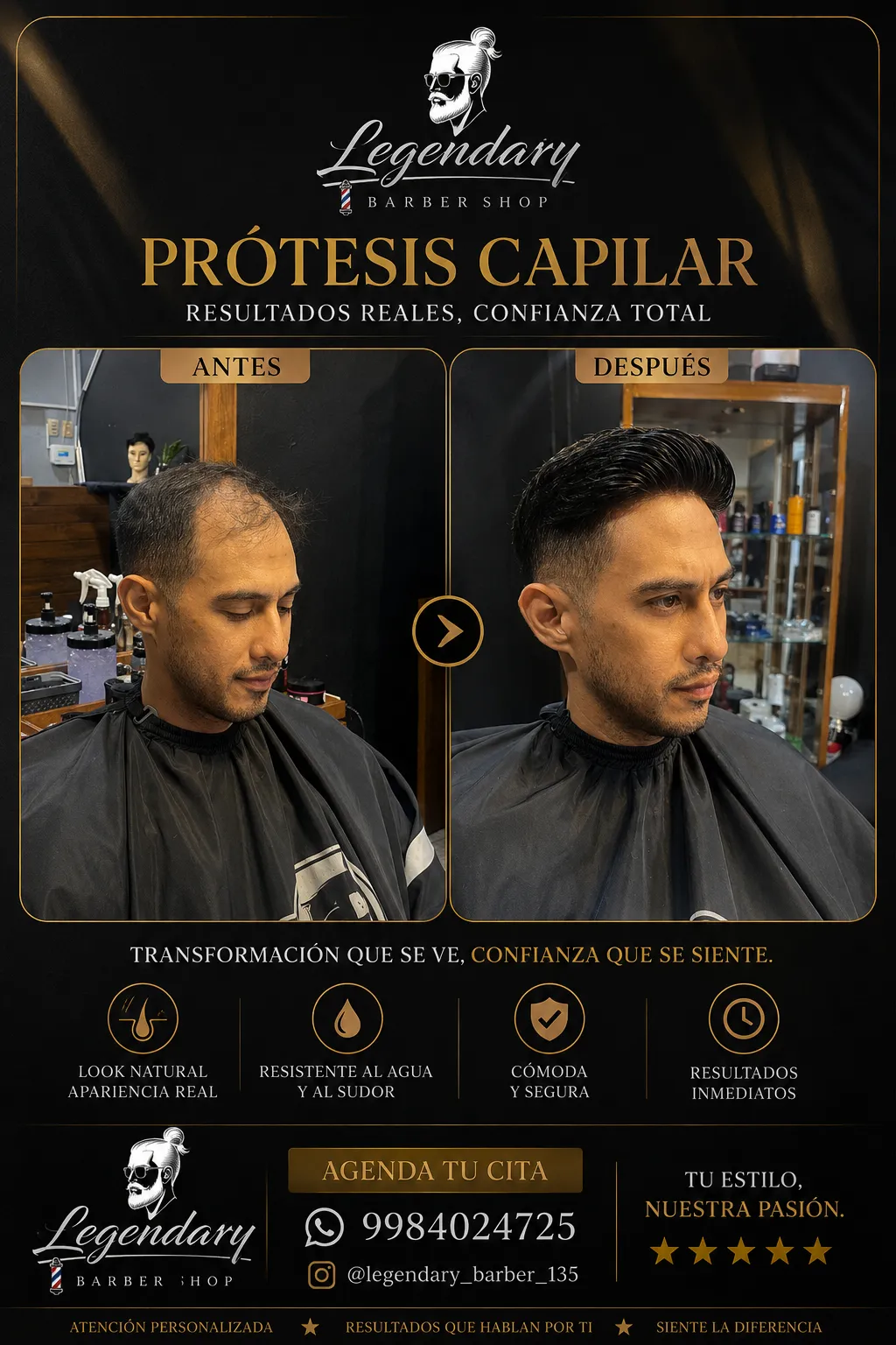 corte de cabello + tinte de canas