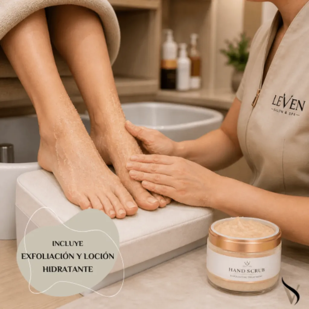 Pedicure completa permanente + exfoliación e hidratación + Retiro Leven