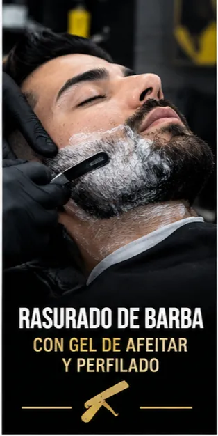 Rasurado de barba con gel y perfilado