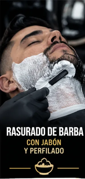 Rasurado de barba con jabón y perfilado
