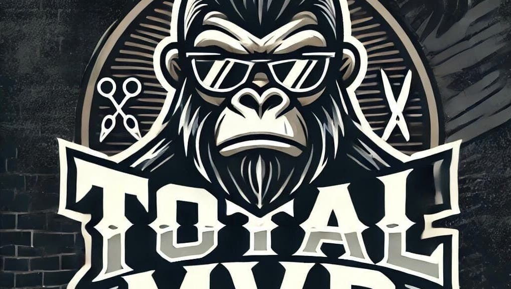 Logo estilo gorila con gafas de Total MVP STUDIO, Bogotá, Bogotá, CO, destacando elegancia y estilo.