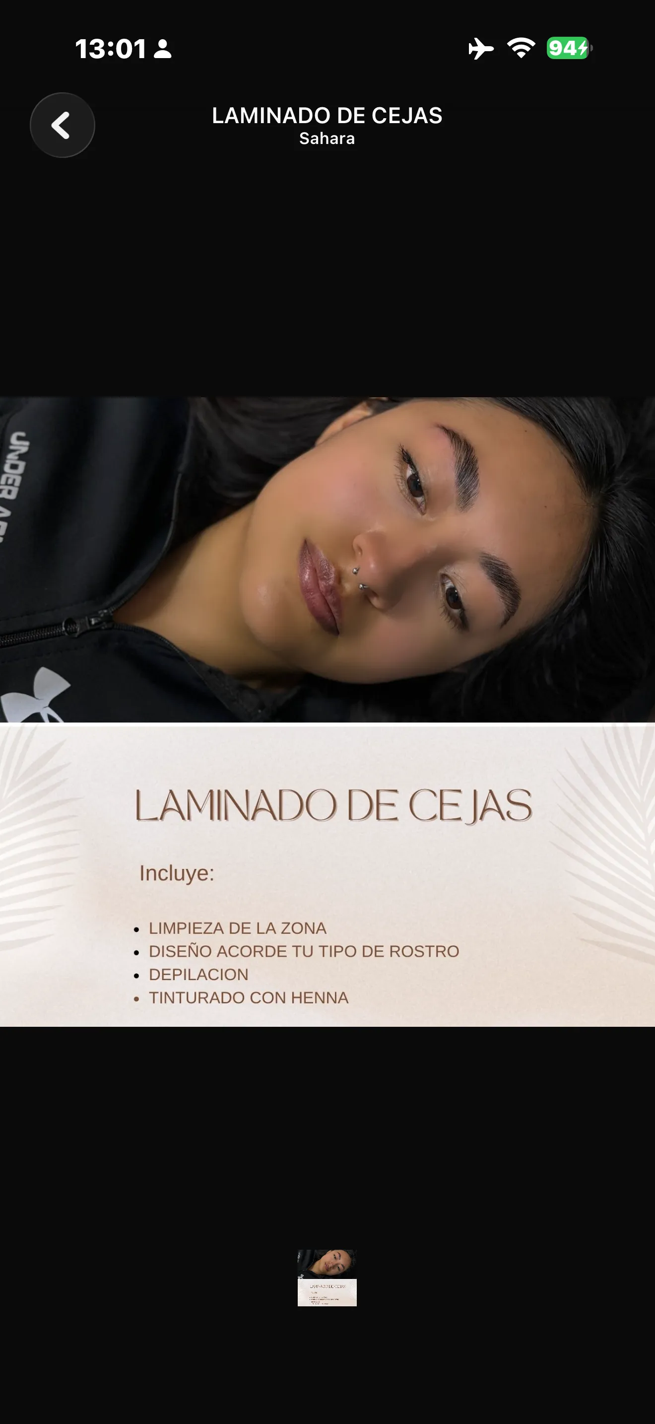 Laminado de cejas