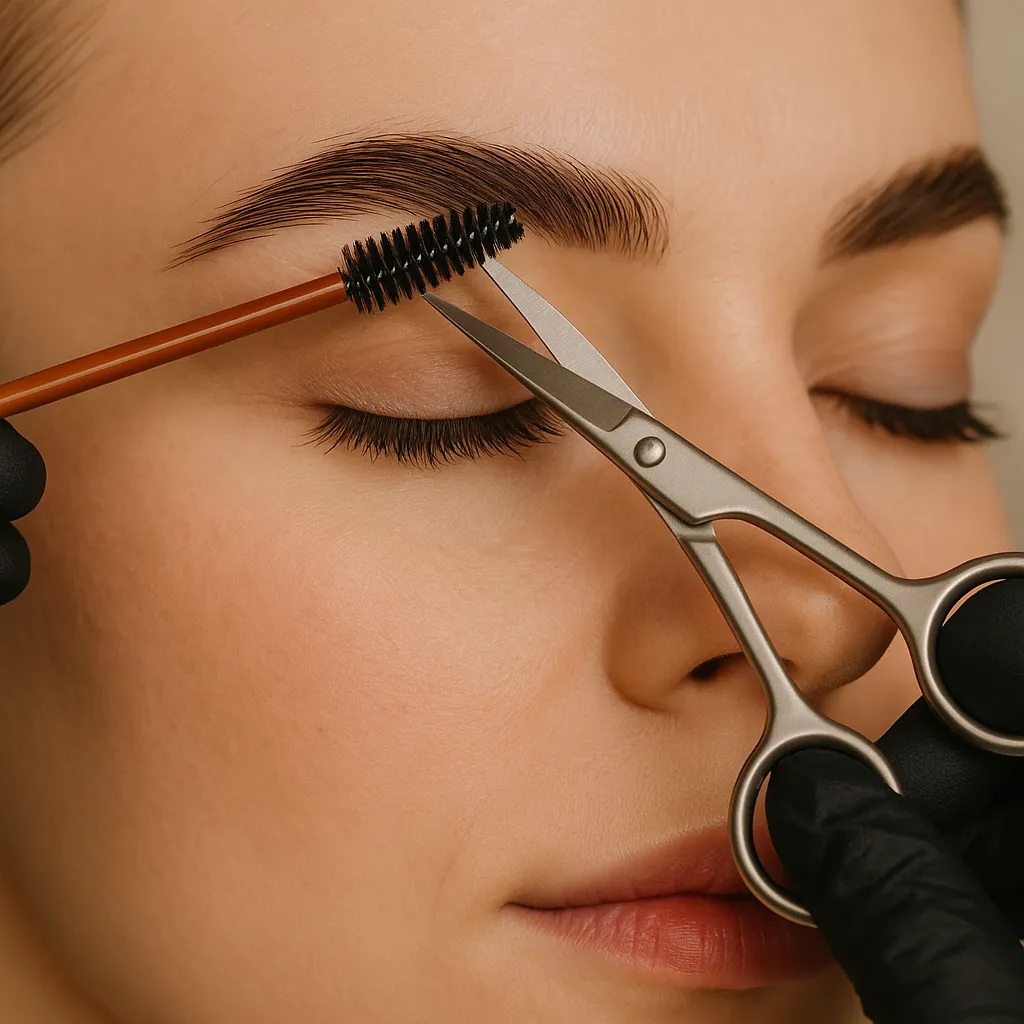 Diseño de cejas con tijera o máquina