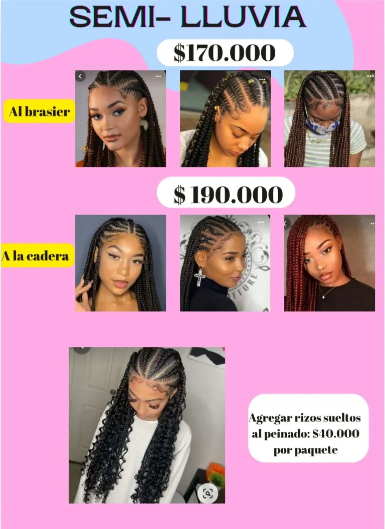 SEMILLUVIA DE TRENZAS CON DISEÑO